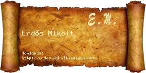 Erdős Mikolt névjegykártya